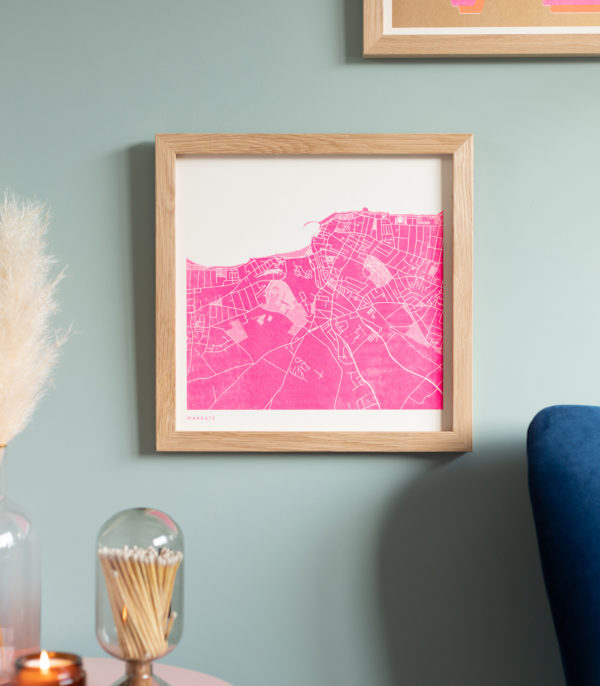 fluoro pink riso city map