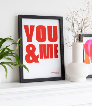 you & me print