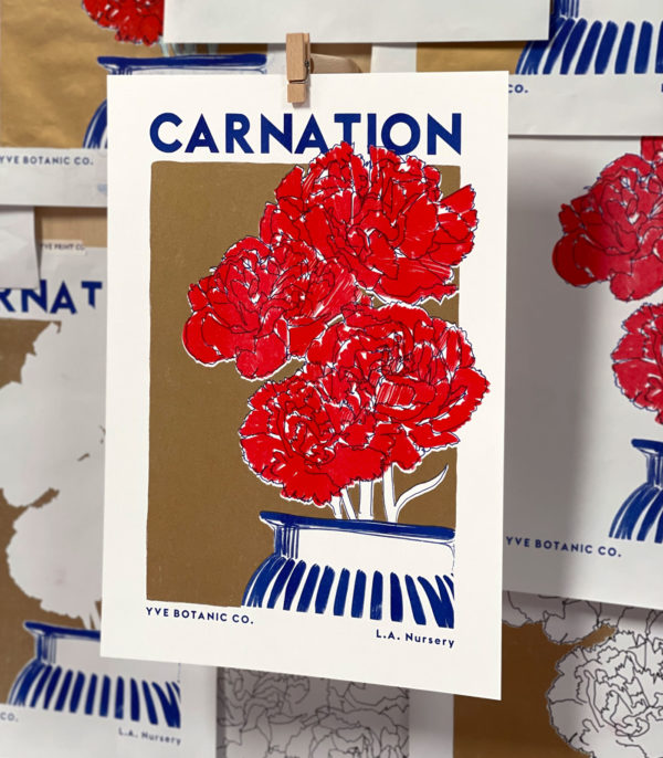 carnation illustration print