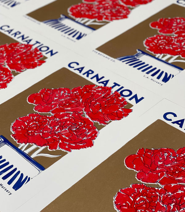 carnation risograph print
