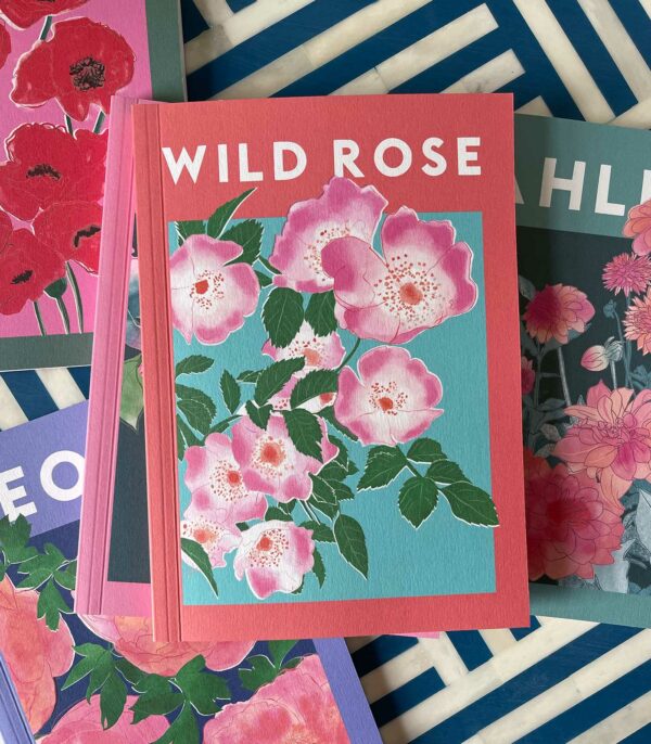 wild rose botanical notebook